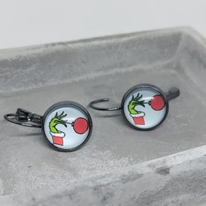 The Grinch Cabochon leverback earrings